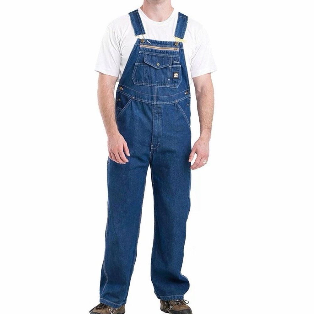 Berne Denim Overalls Mens 42x30 Carpenter Workwear Bib Dungarees Blue